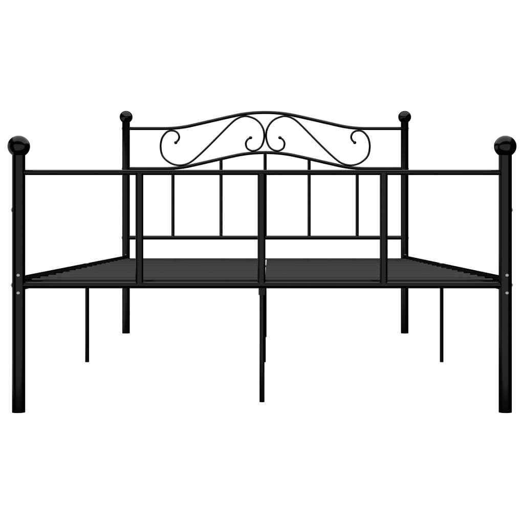 284525 vidaXL Bed Frame without Mattress Black Metal 120x200 cm